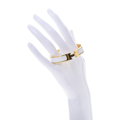 Hermes Enamel Narrow Clic Clac H Bracelet PM White 2 of 5