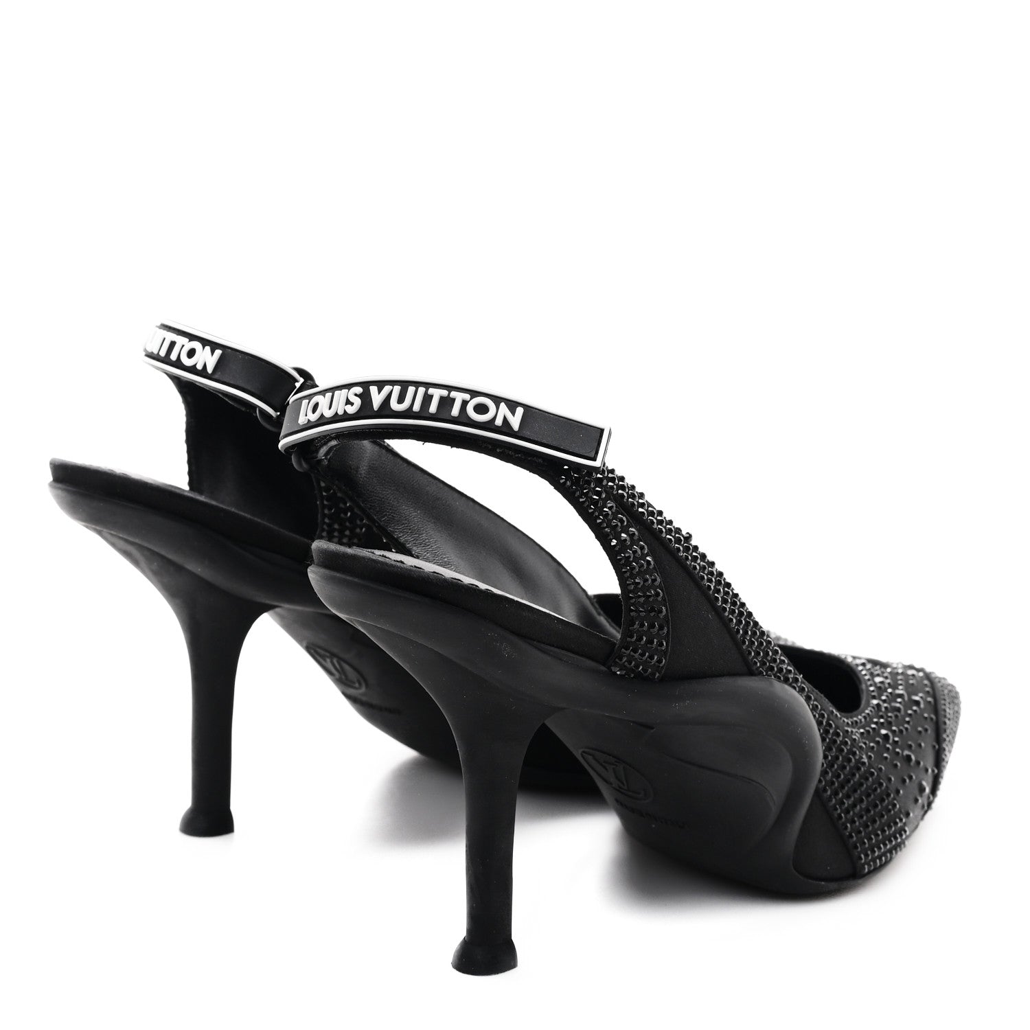 Louis Vuitton Satin Embellished Archlight Slingback Pumps 40 Black 5 of 10