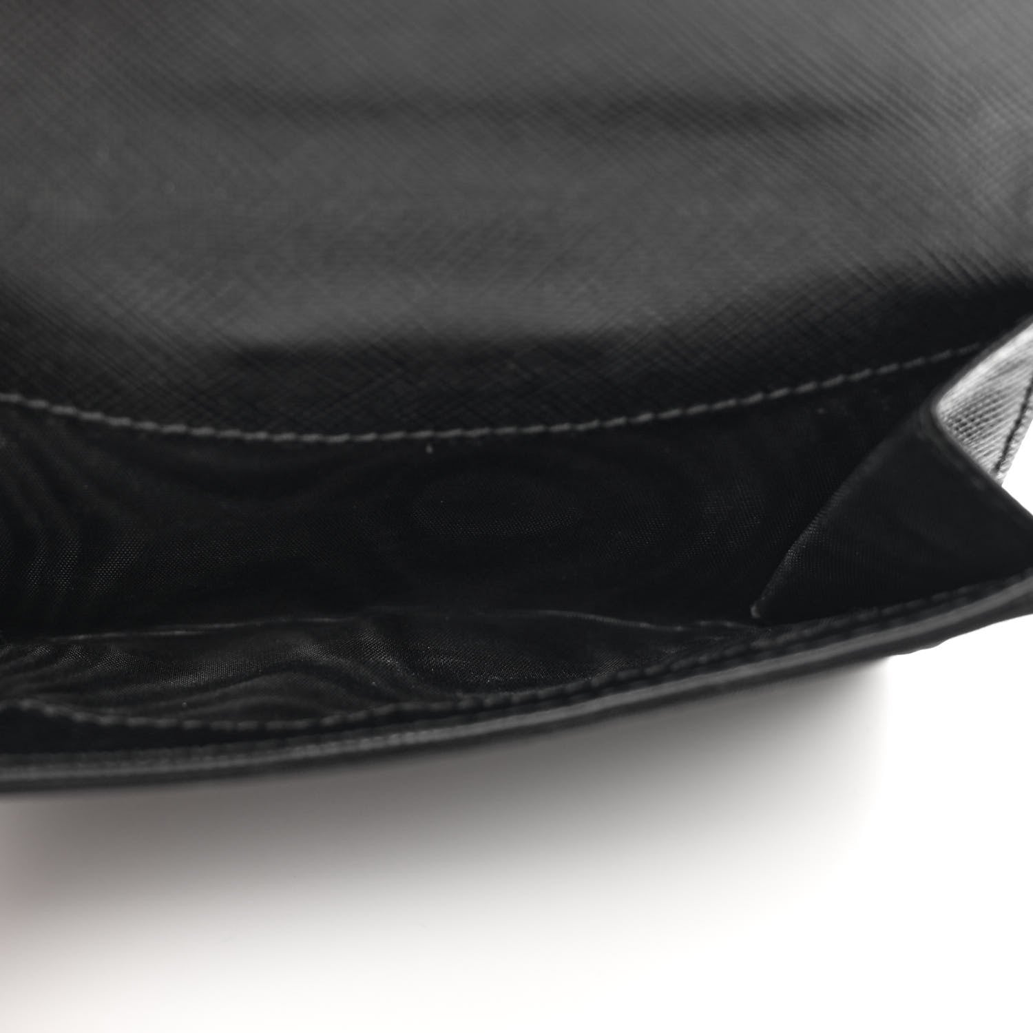 Prada Tessuto Nylon Saffiano Tri-Fold Compact Wallet Black 4 of 7