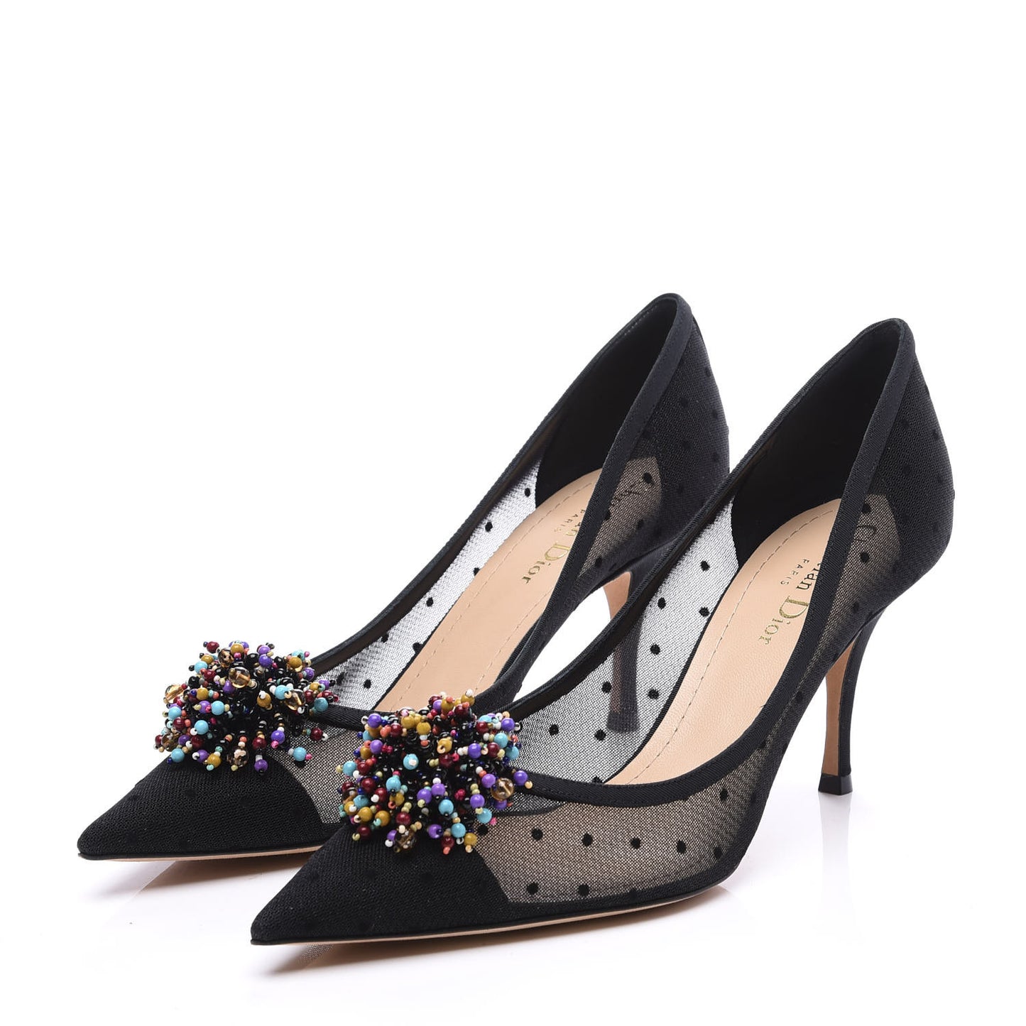 Mesh Blossom Pumps 39.5 Black