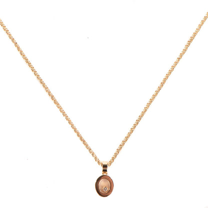 Chopard 18K Yellow Gold Happy Diamonds Icons Oval Pendant Necklace 1 of 5