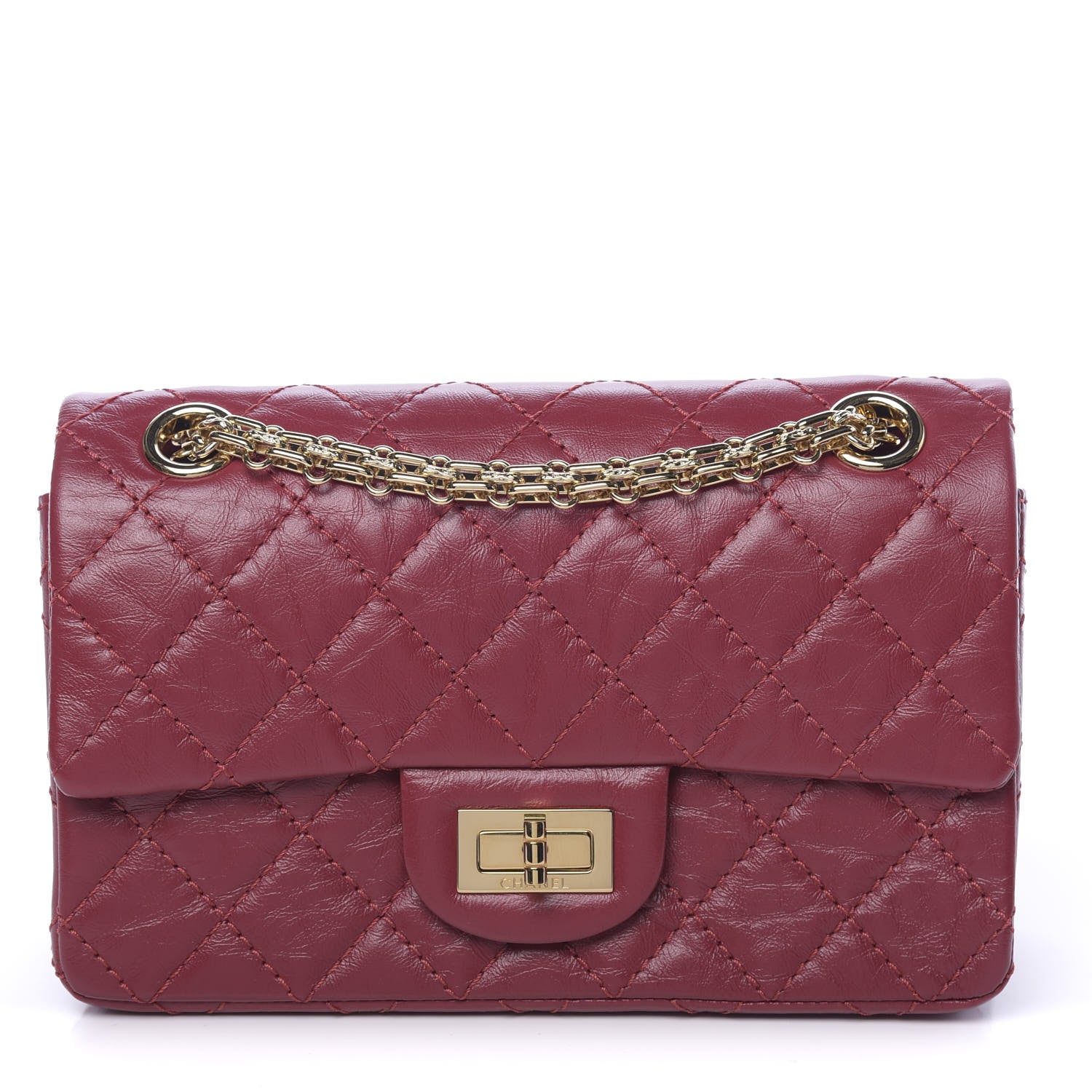 Chanel Aged Calfskin Quilted 2.55 Reissue Mini Flap Red 1 of 11