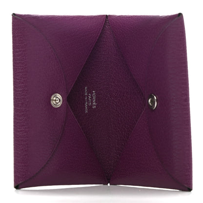 Hermes Chevre Calvi Card Case Anemone 5 of 8