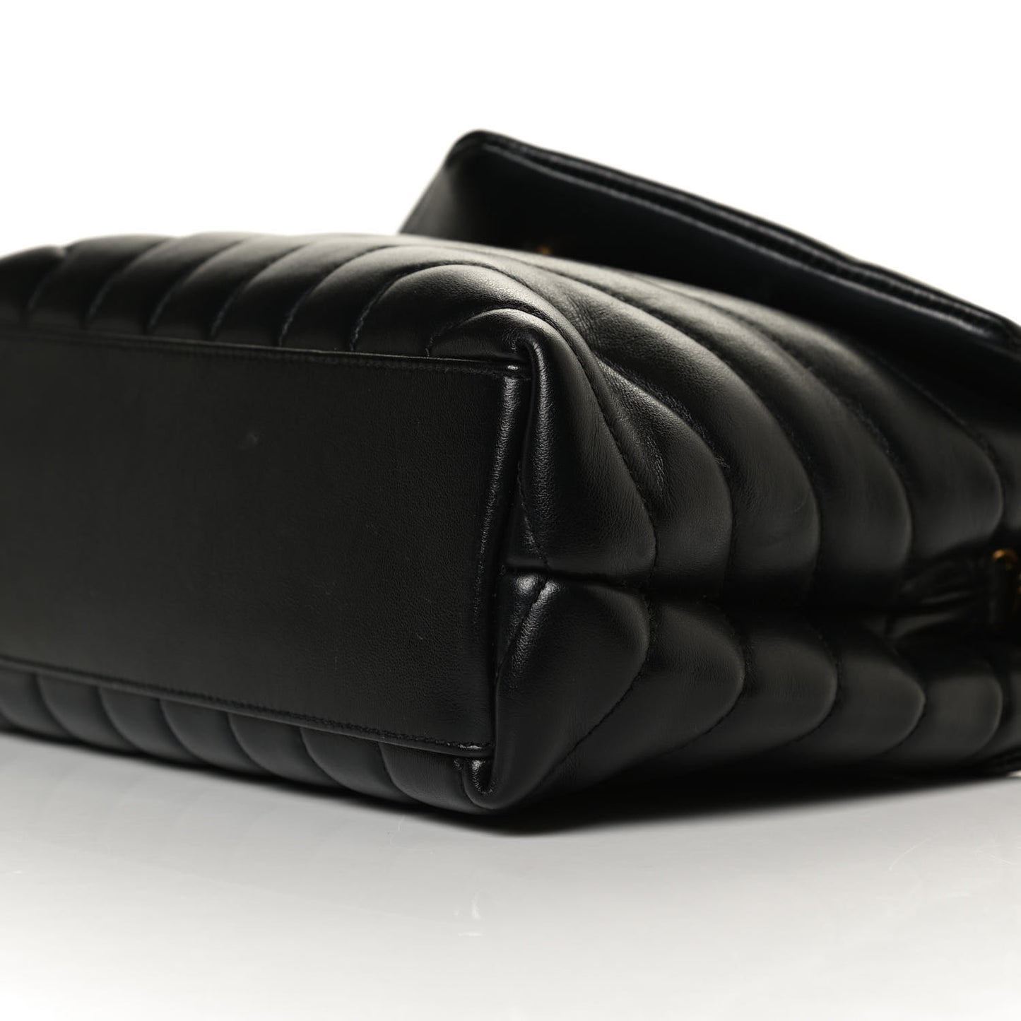 Calfskin Y Quilted Monogram Small Loulou Chain Satchel Black