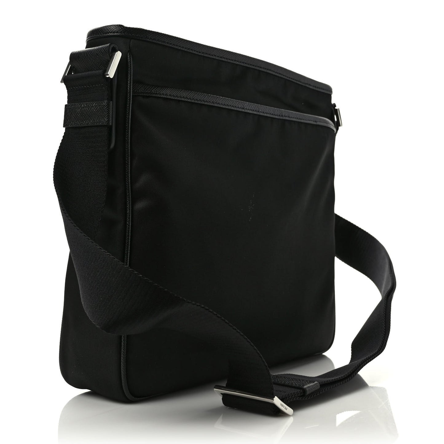 Tessuto Nylon Saffiano Messenger Bag Black