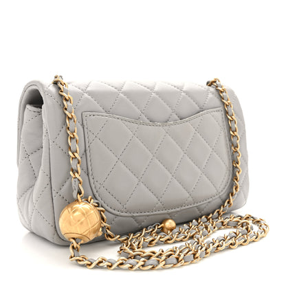Chanel Lambskin Quilted Mini Rectangular Pearl Crush Flap Grey 3 of 13