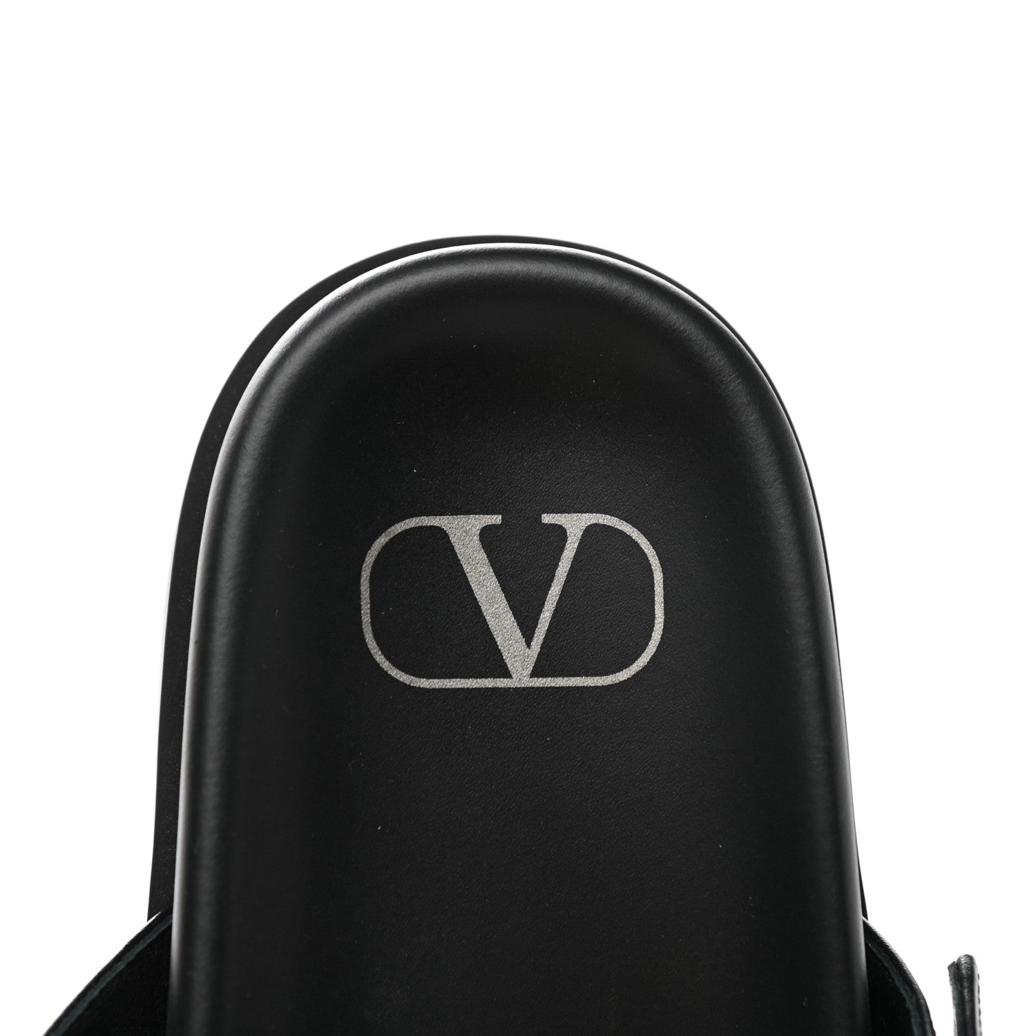 Valentino Garavani Calfskin Roman Stud Slide Sandals 39.5 Black 7 of 10
