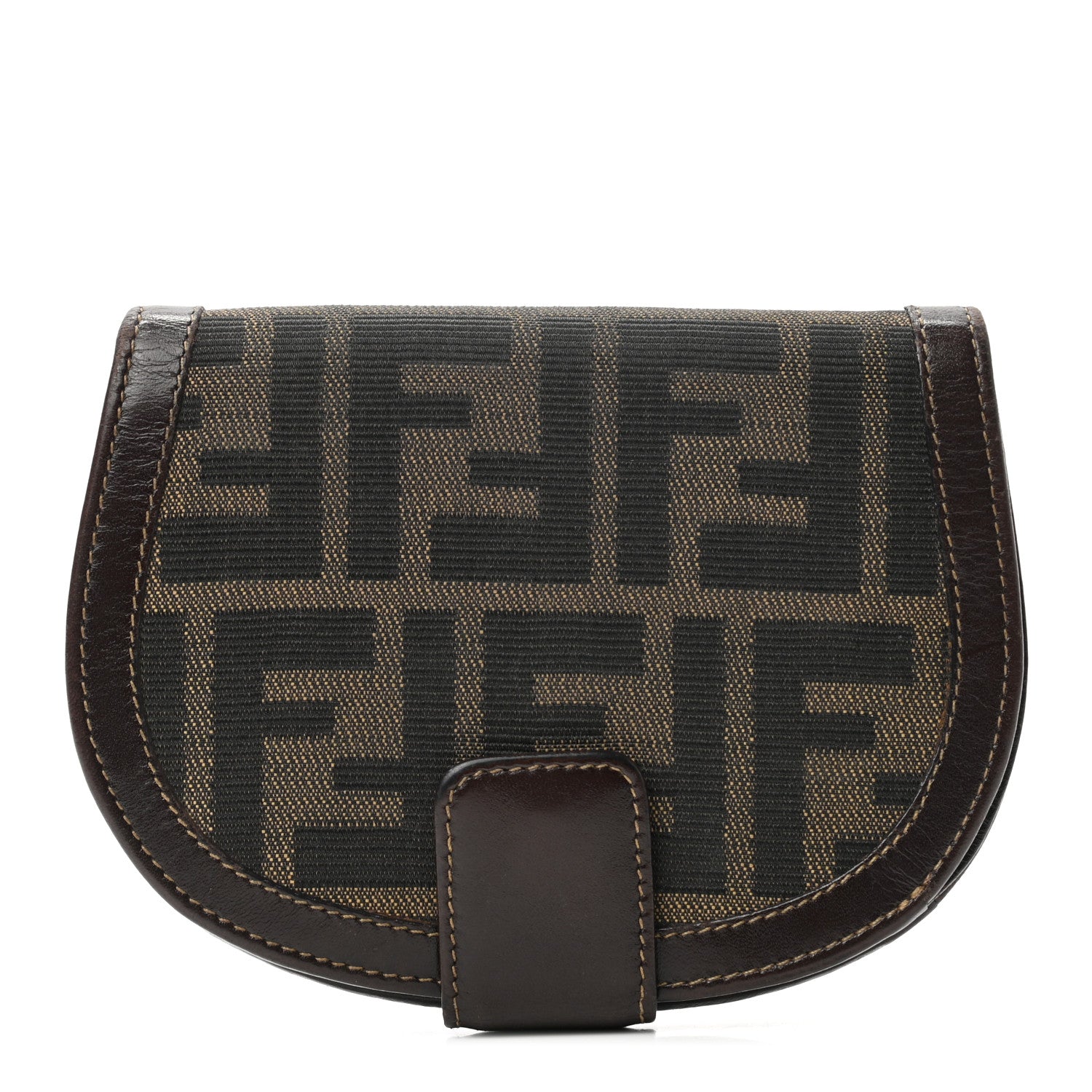 Fendi Zucca Compact Round Wallet Tobacco 1 of 7