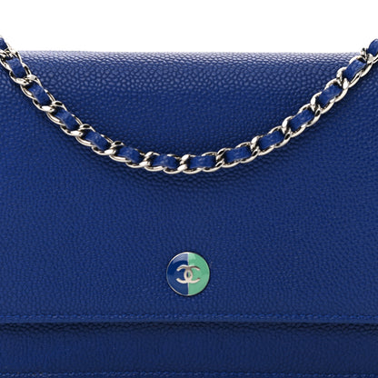 Chanel Caviar Wallet on Chain WOC Blue 9 of 13