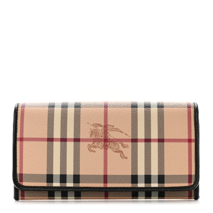 Burberry Haymarket Check Penrose Continental Wallet Chocolate 1 of 6