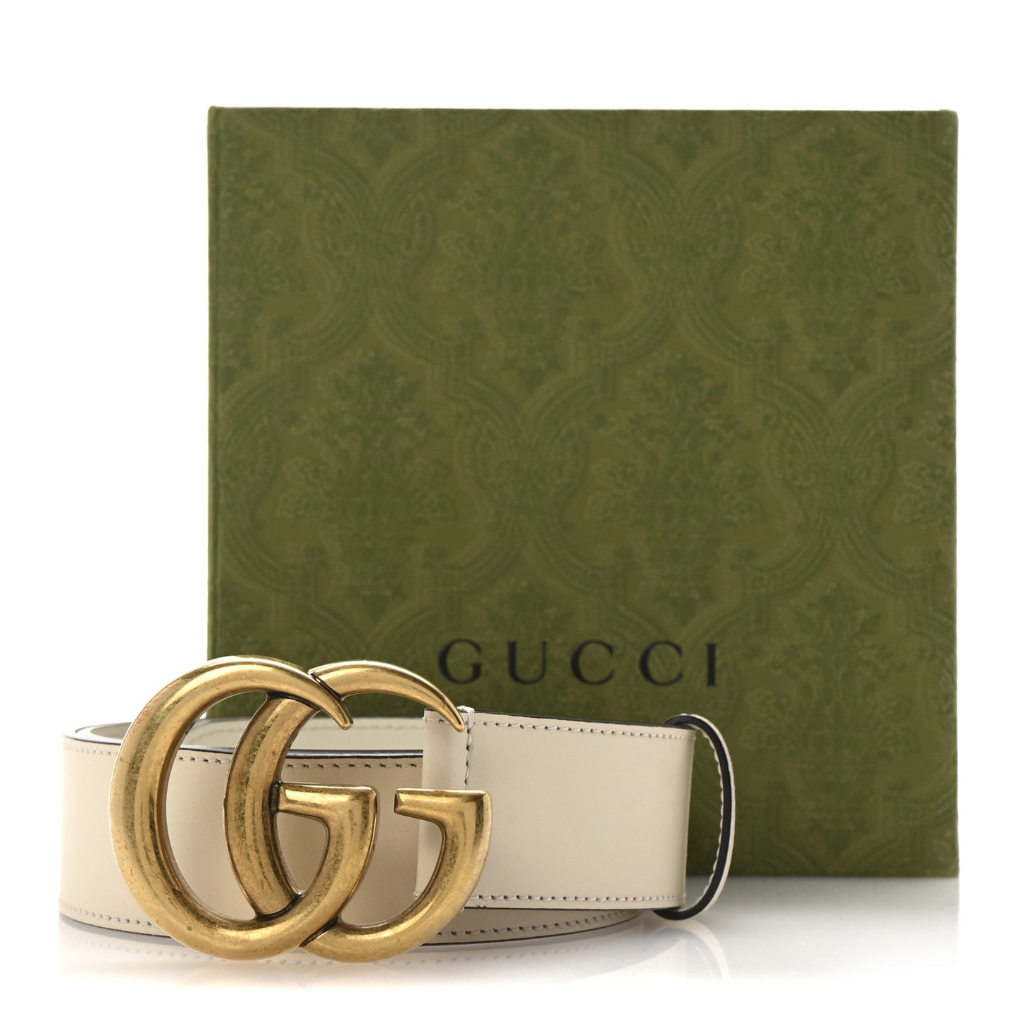 Calfskin Double G 40mm Belt 90 36 Mystic White