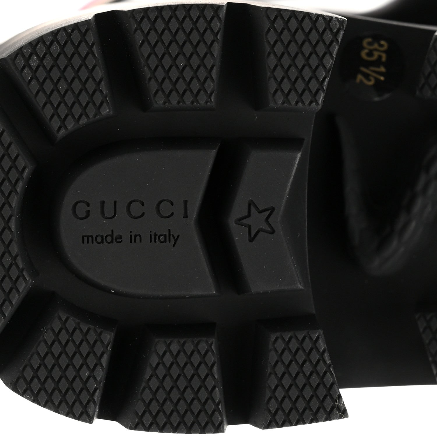 Gucci Calfskin Sylvie Web Womens Lace Up Combat Boots 35.5 Black 8 of 8