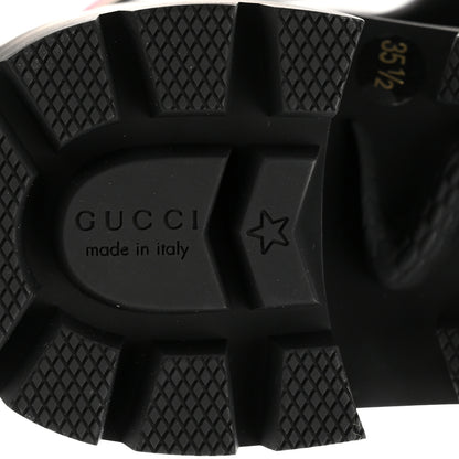 Gucci Calfskin Sylvie Web Womens Lace Up Combat Boots 35.5 Black 8 of 8
