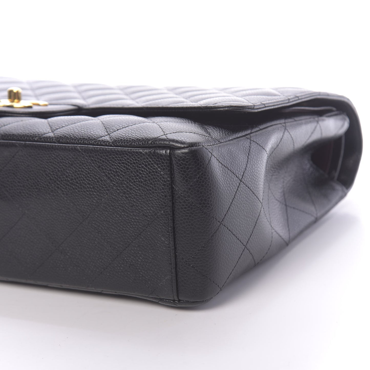 Caviar Quilted Maxi Double Flap Black