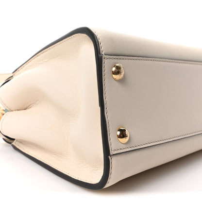 Fendi Vitello Seta Suede FF Mini Peekaboo Iconic Satchel Uovo Sigaro Marrone 8 of 9