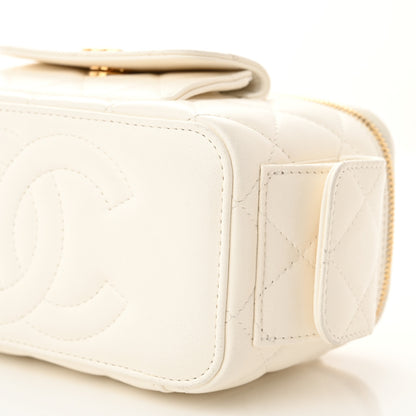 Chanel Lambskin Quilted Polly Pocket East West Top Vanity With Chain White 11 of 12