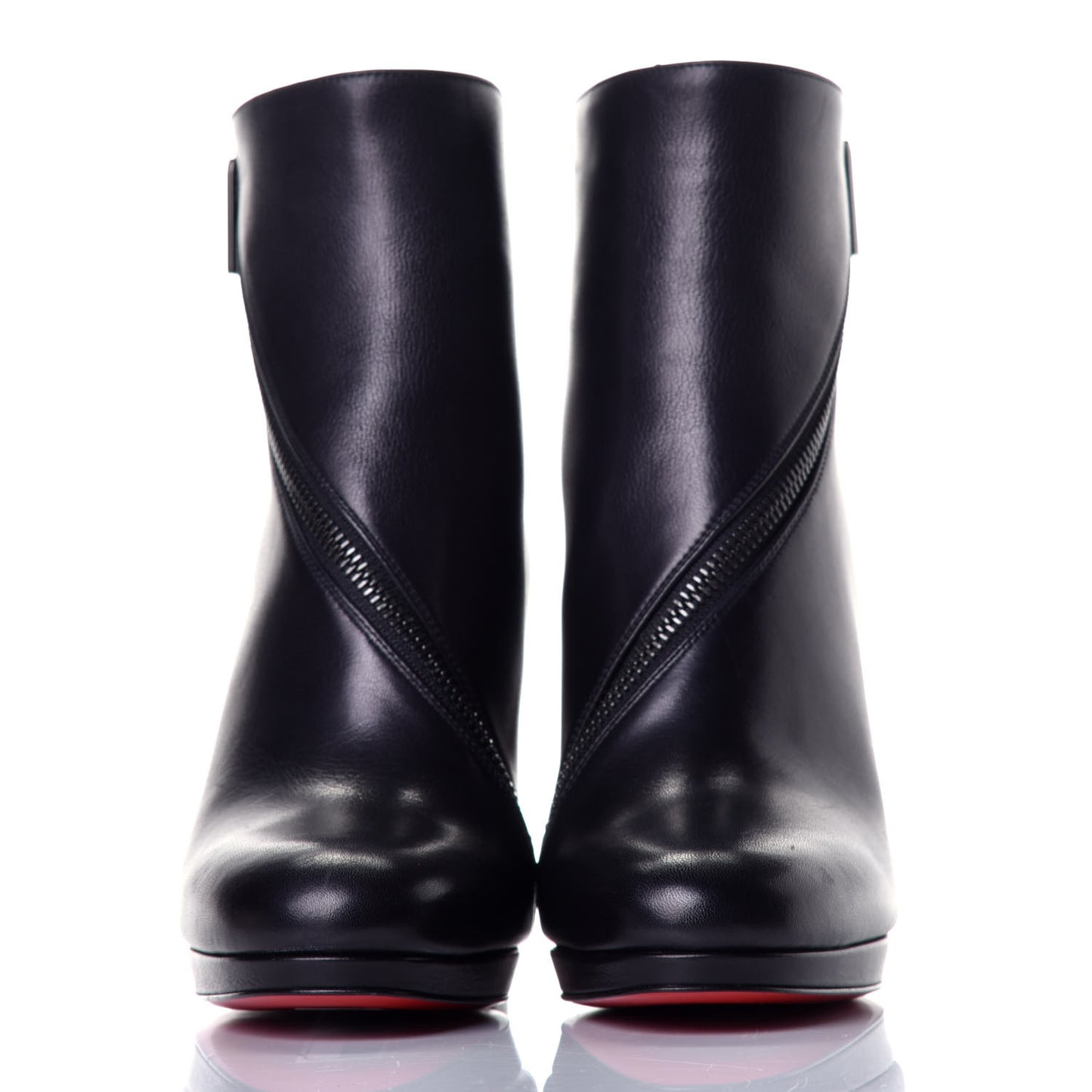 Calfskin Birgitta 100 Zip Around Ankle Bootie 36.5 Black