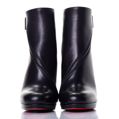 Christian Louboutin Calfskin Birgitta 100 Zip Around Ankle Bootie 36.5 Black 2 of 8