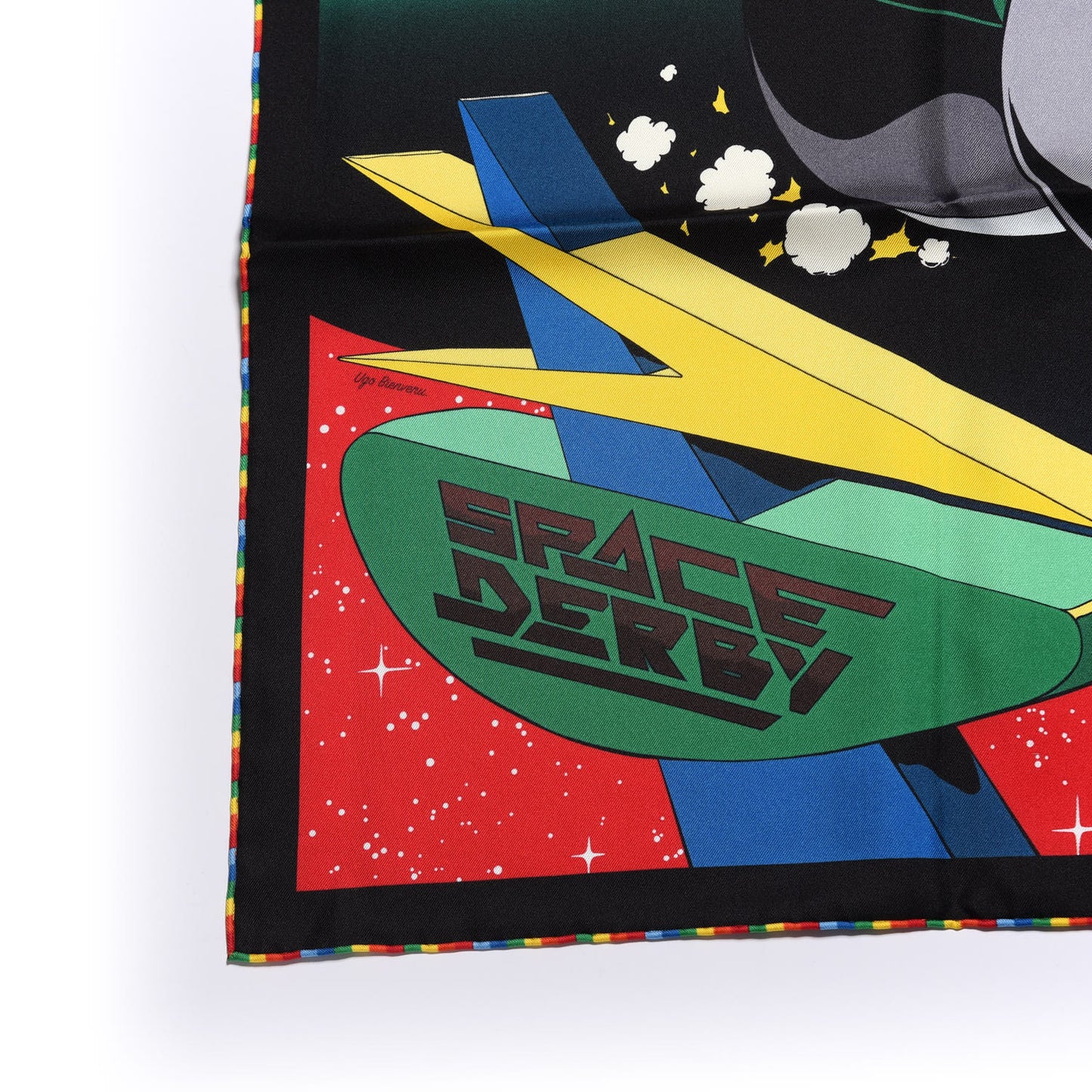 Silk Space Derby Scarf 90 Rouge Vert Multicolor