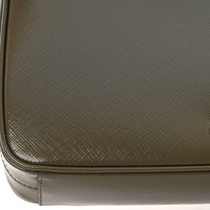 Prada Saffiano Vernice Flap Chain Crossbody Bag Marmo 10 of 10