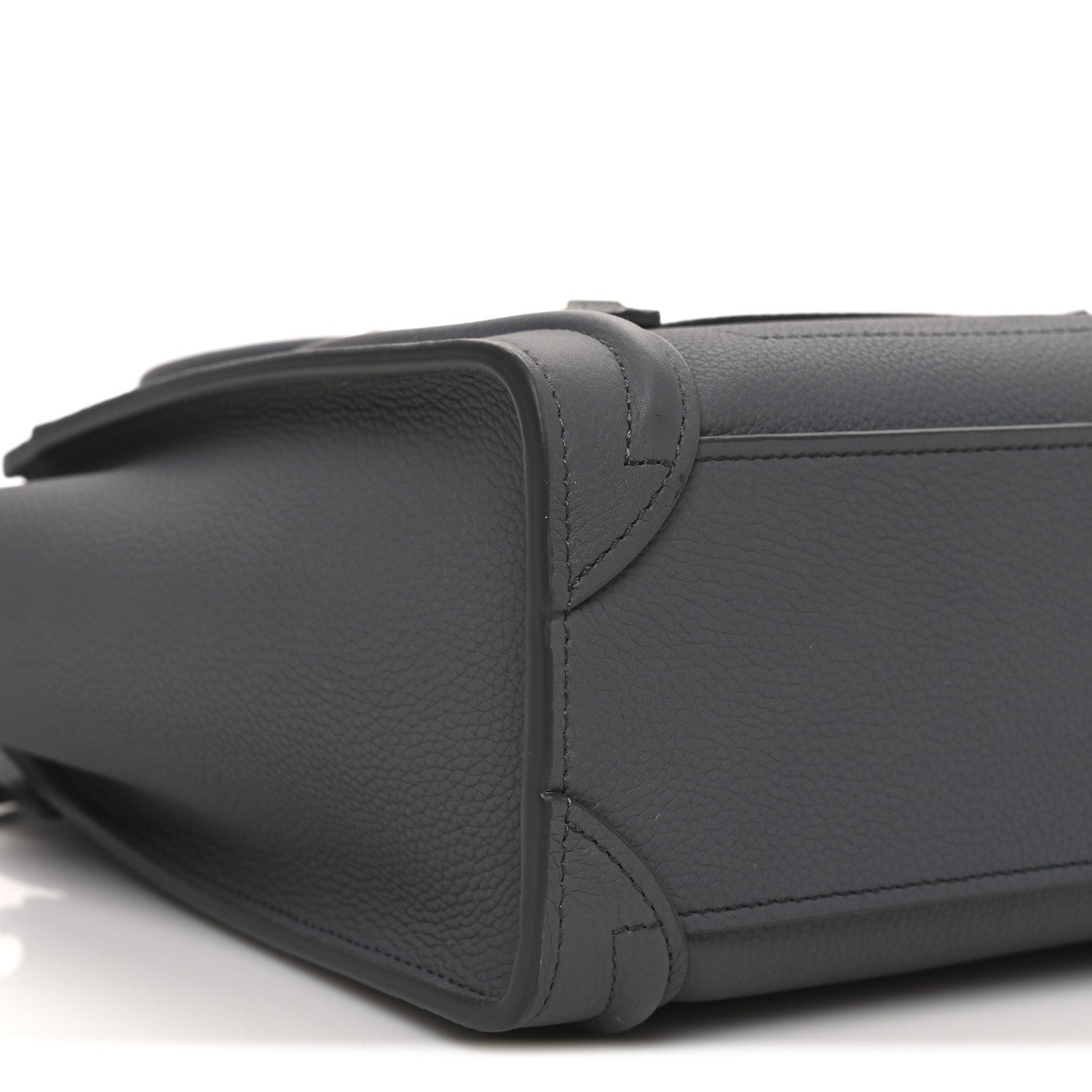 Celine Drummed Calfskin Nano Luggage Kohl 9 of 10