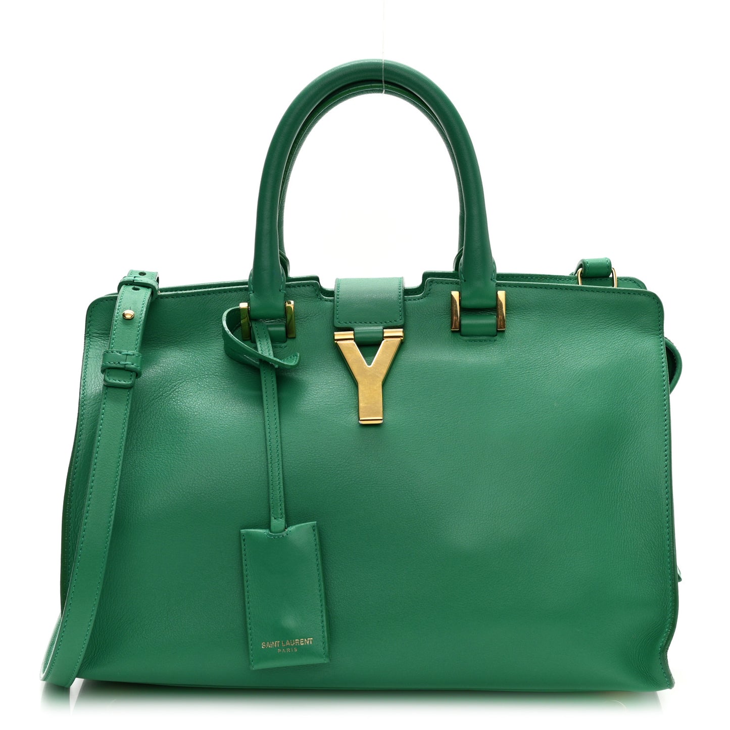 Calfskin Small Classic Y Cabas Green