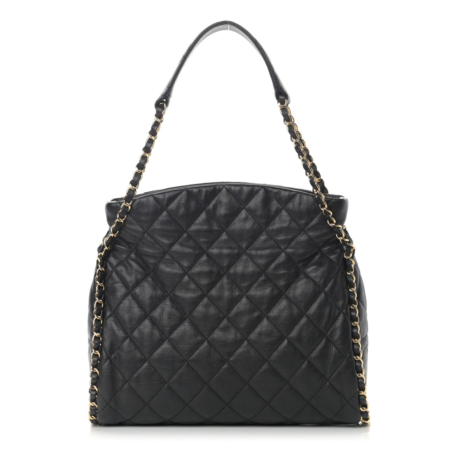 Calfskin Quilted Medium Chain Me Hobo Black