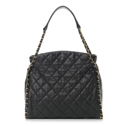 Chanel Calfskin Quilted Medium Chain Me Hobo Black 1 of 11