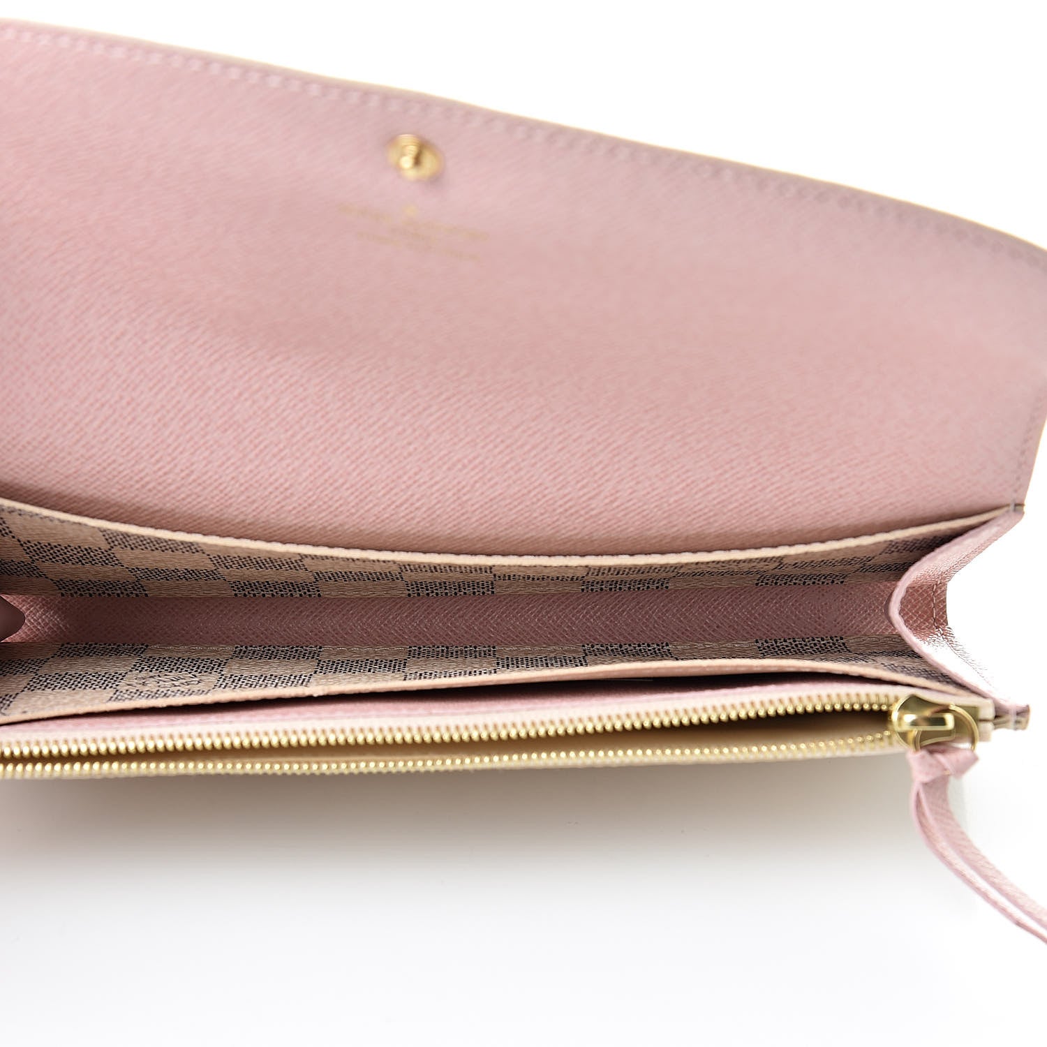 Louis Vuitton Damier Azur Emilie Wallet Rose Ballerine 5 of 14