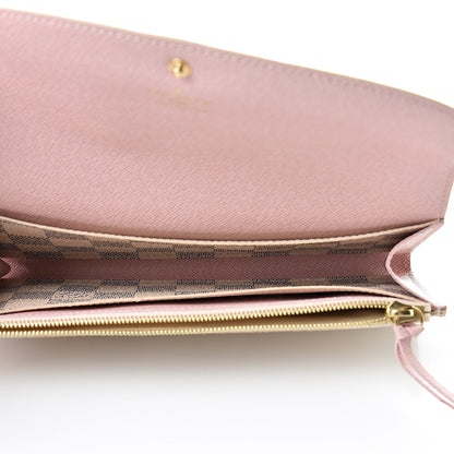 Louis Vuitton Damier Azur Emilie Wallet Rose Ballerine 5 of 14