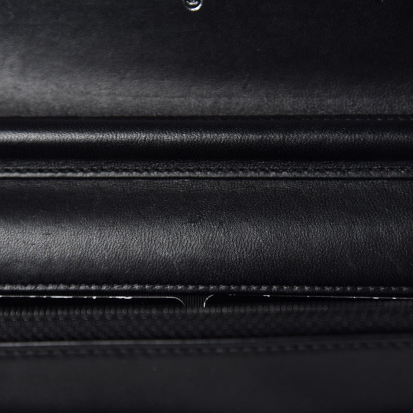Lambskin Chevron Quilted Wallet On Chain WOC So Black