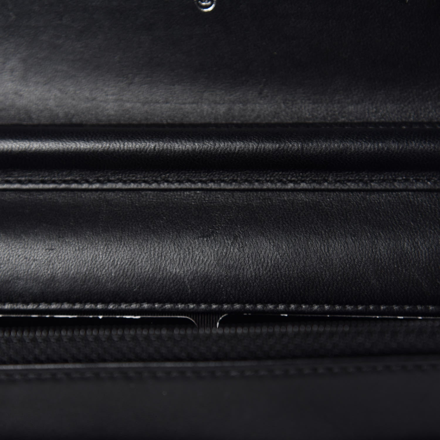Chanel Lambskin Chevron Quilted Wallet On Chain WOC So Black 12 of 17