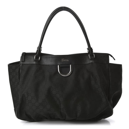 Gucci Denim Monogram Large D Ring Tote Black 1 of 10