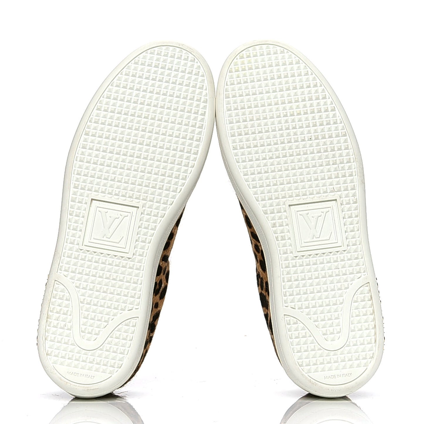 Calfskin Pony Hair Leopard Monogram Frontrow Sneakers 35