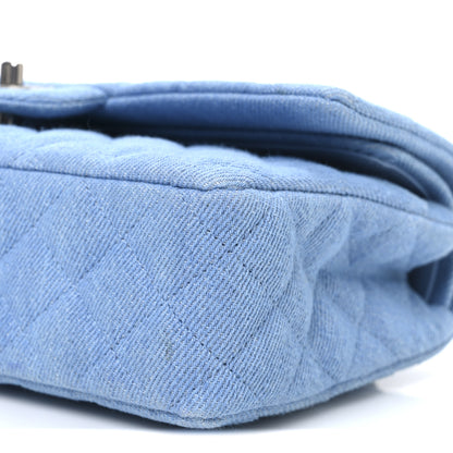 Chanel Denim Quilted Medium Double Flap Light Blue 9 of 9