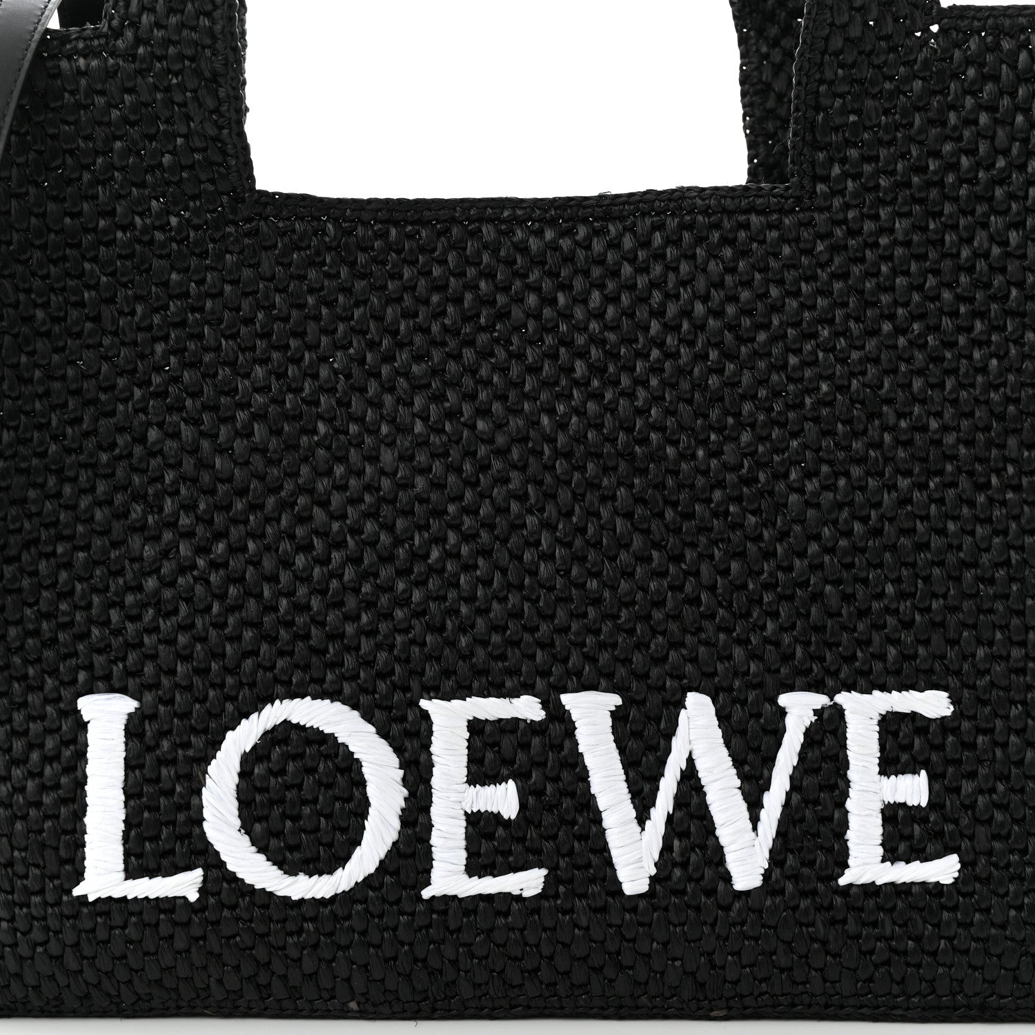 Loewe Raffia Medium Paula's Ibiza Logo Tote Black White 7 of 10