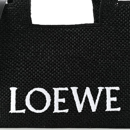 Loewe Raffia Medium Paula's Ibiza Logo Tote Black White 7 of 10