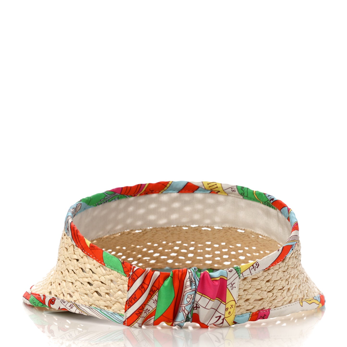 Panama Straw Woven Silk Astrologie Nouvelle Emilie Visor S Natural Amazone Pop