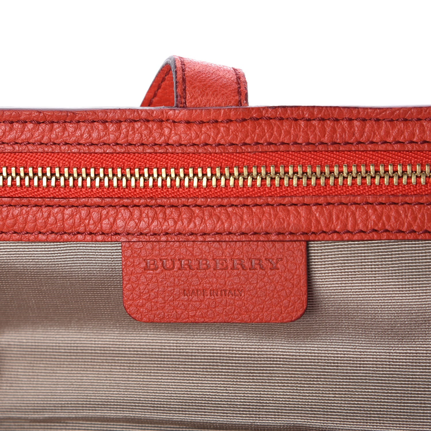 Burberry Grained Calfskin Brush Roll Orange Red 6 of 9