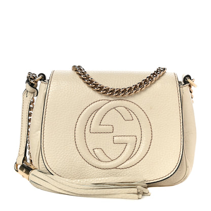 Gucci Pebbled Calfskin Small Soho Flap Crossbody Off White 1 of 21