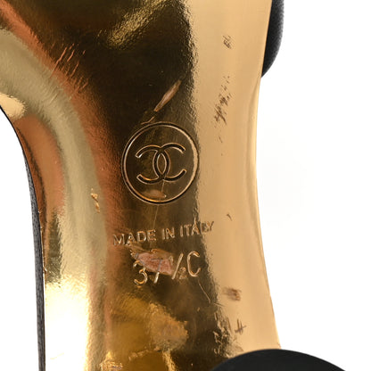 Chanel Lambskin Chain CC Mules 37.5 Black Gold 8 of 10