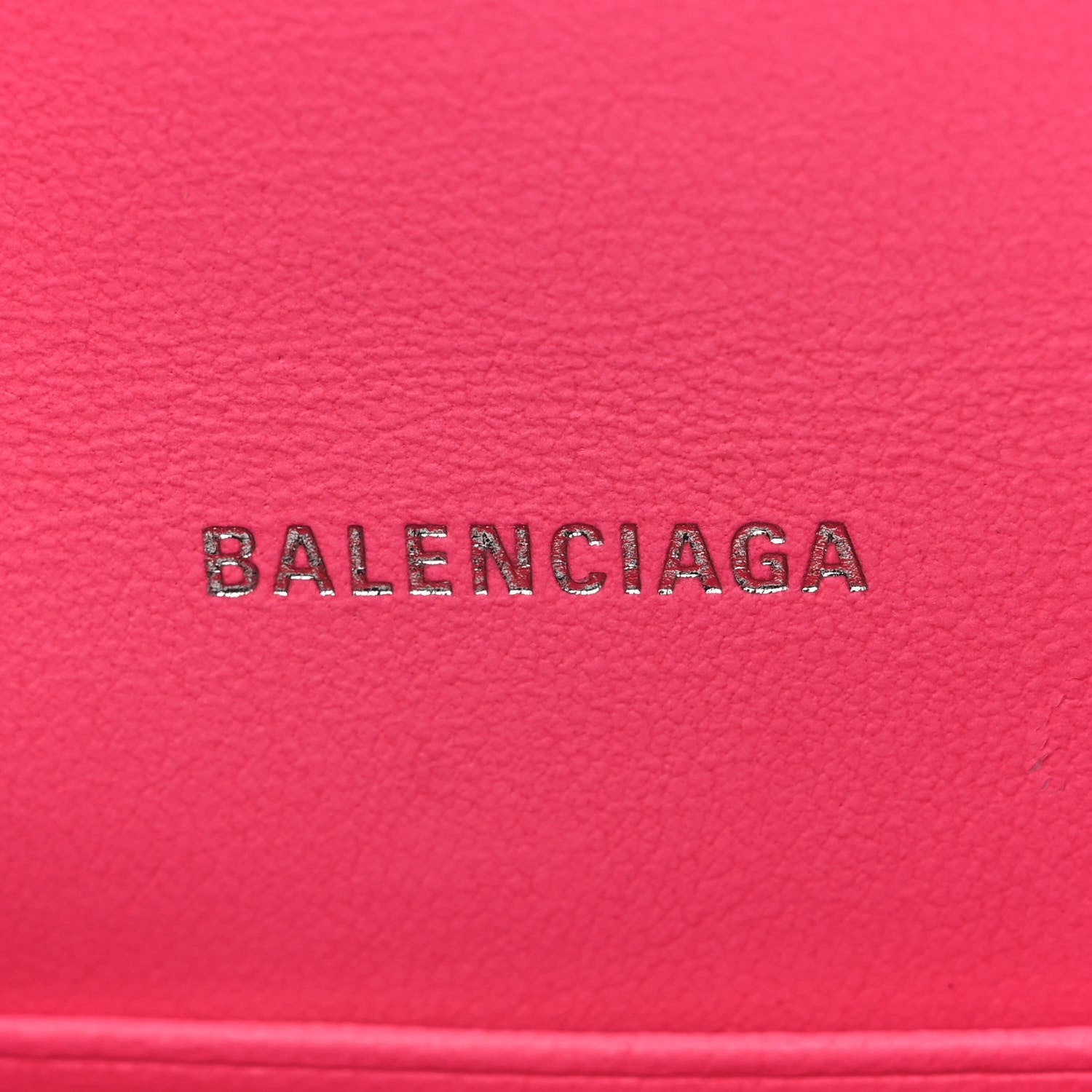 Balenciaga Shiny Box Calfskin XS Hourglass Wallet On Chain Fluo Pink 6 of 9