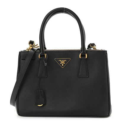 Prada Saffiano Small Galleria Double Zip Tote Black 1 of 9