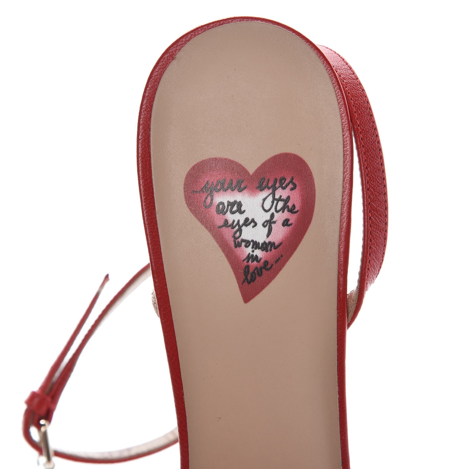 Valentino Garavani Nappa Crystal Embellished L'Amour Sandals 39 Red 9 of 12