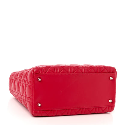 Christian Dior Lambskin Cannage Medium Lady Dior Red 4 of 10