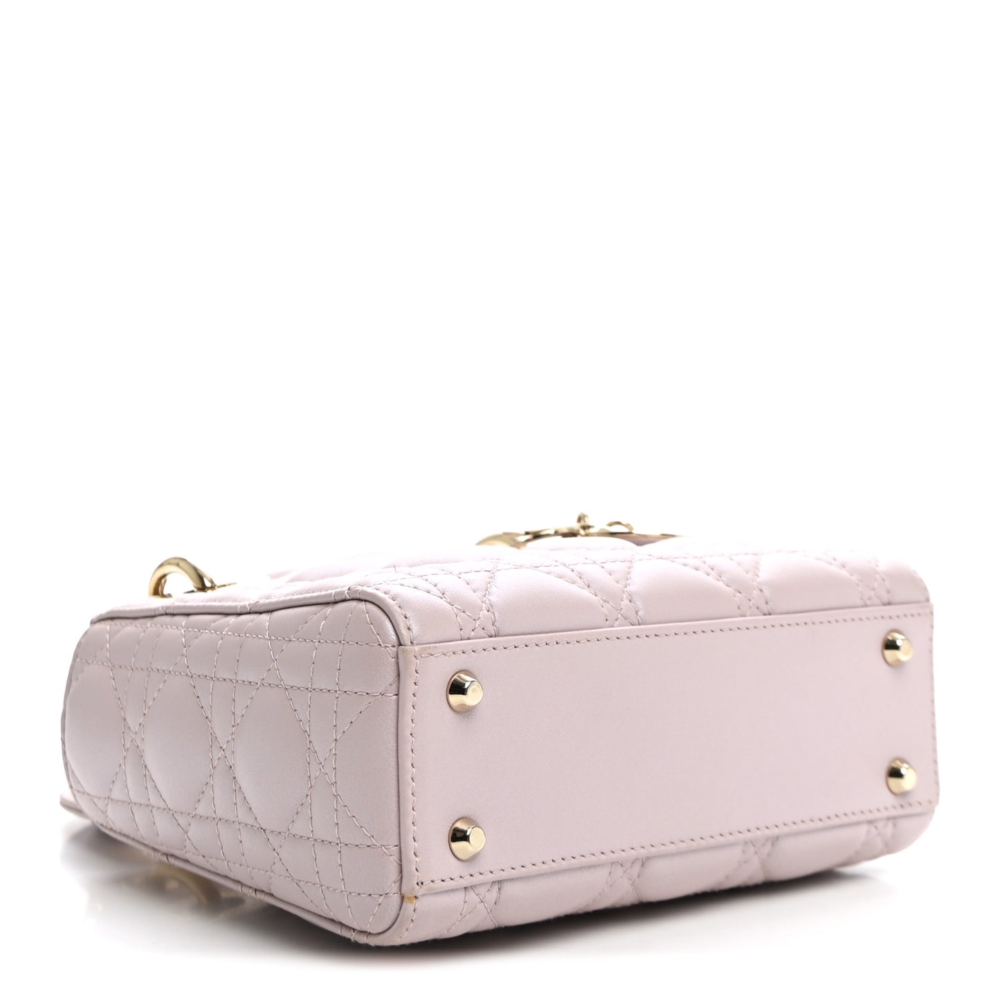 Metallic Lambskin Cannage Mini Lady Dior Lotus