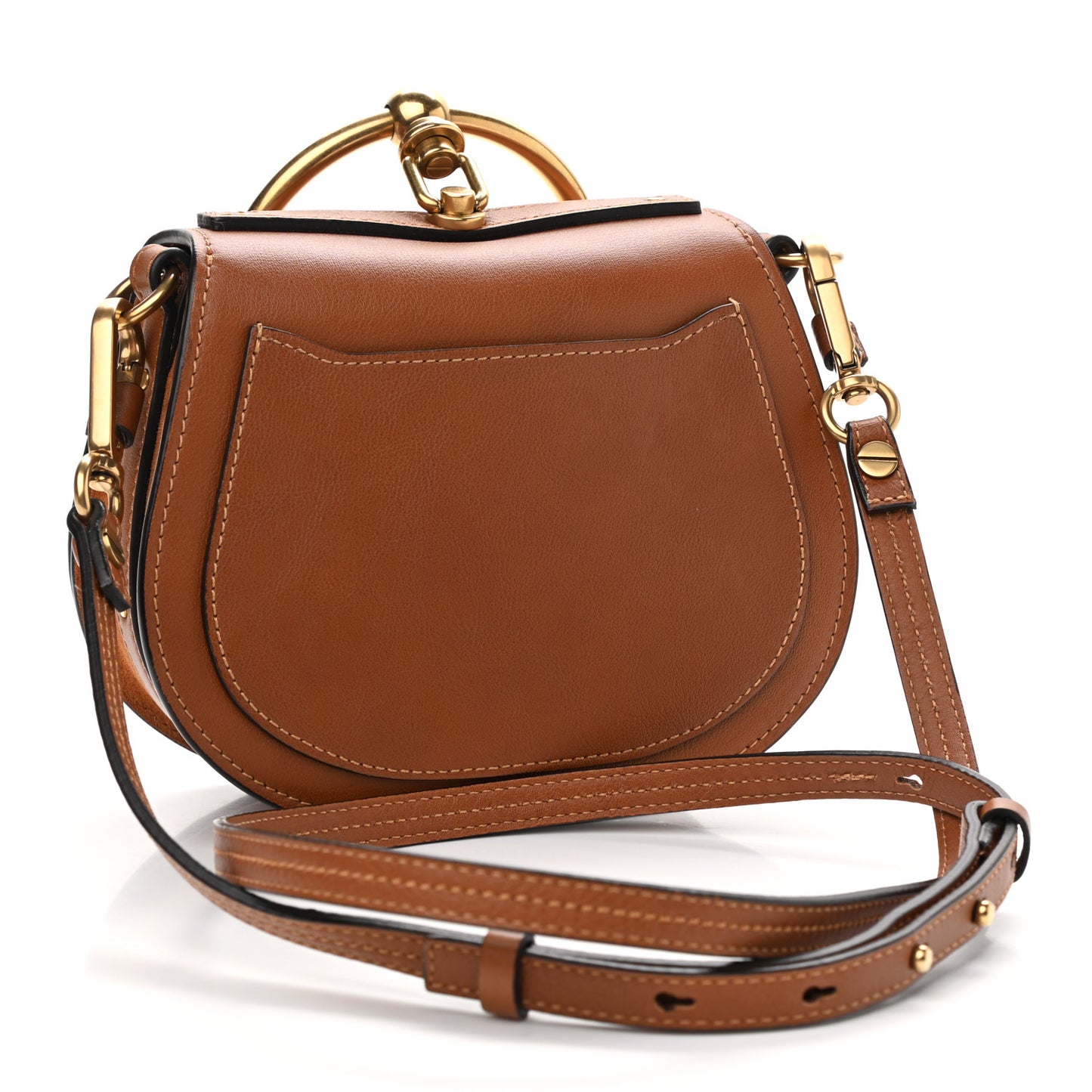 Calfskin Suede Small Nile Bracelet Bag Caramel