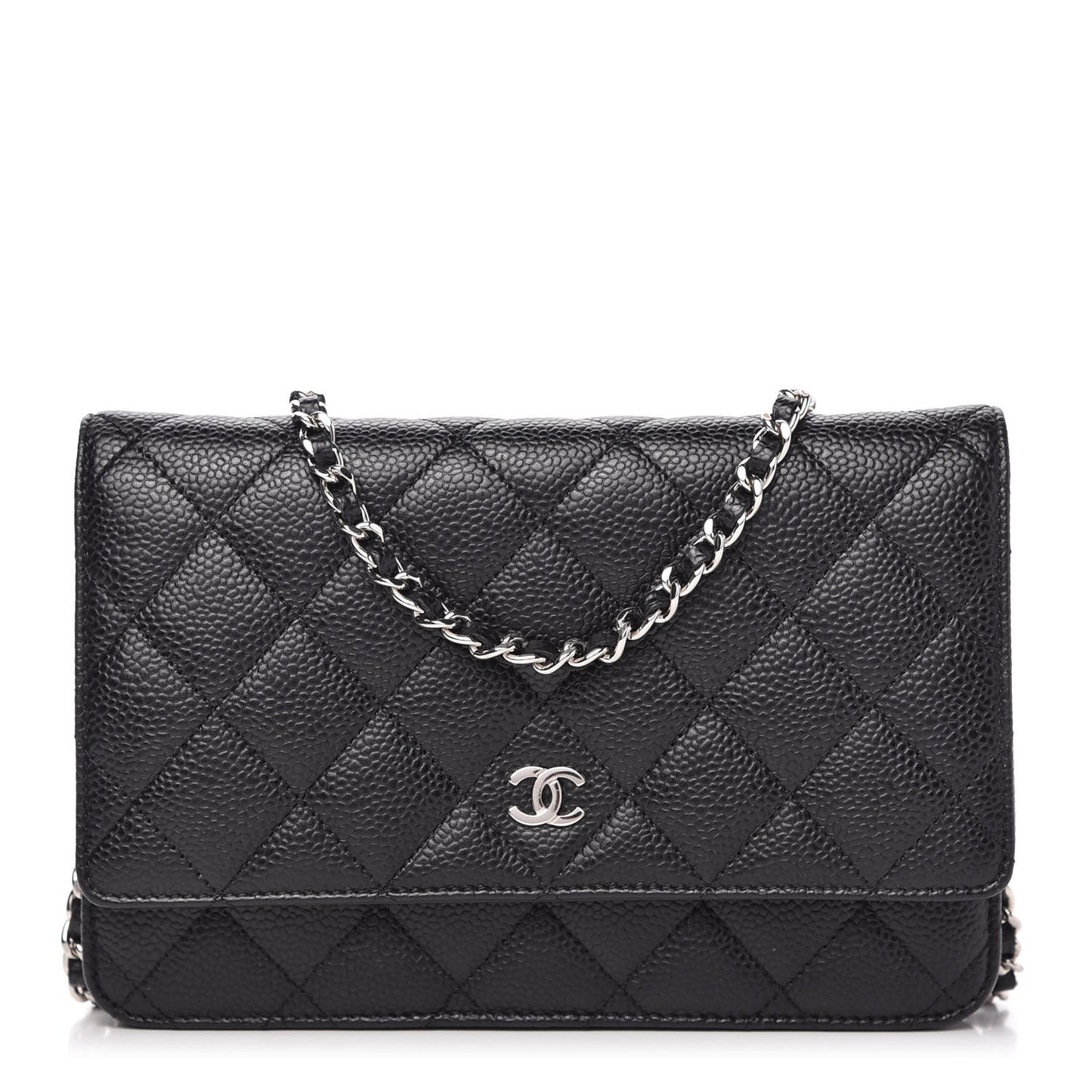Caviar Quilted Wallet On Chain WOC Black