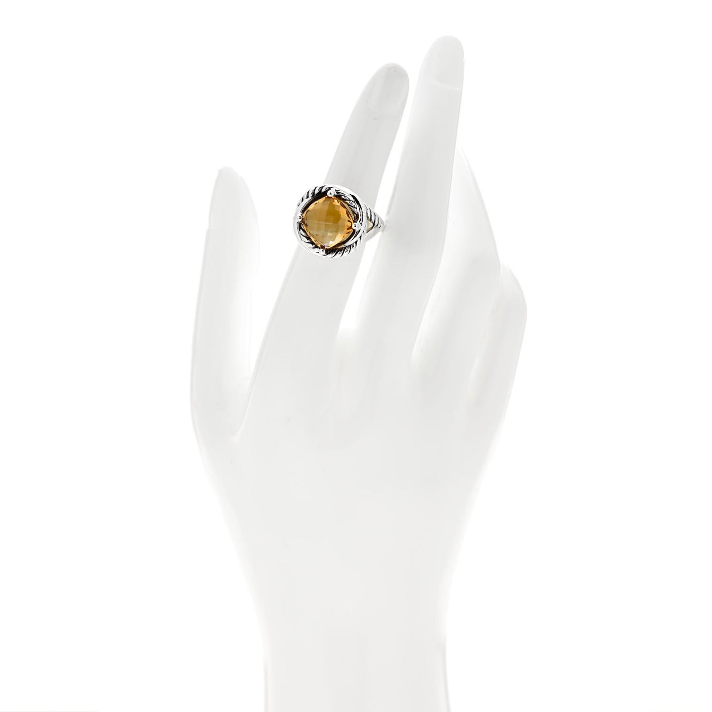Sterling Silver Citrine 11mm Infinity Ring 52 6