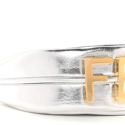 Fendi Rock Millenium Small Fendigraphy Hobo Bag Argento 9 of 10